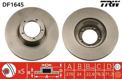 Disco de freno TRW DF1645