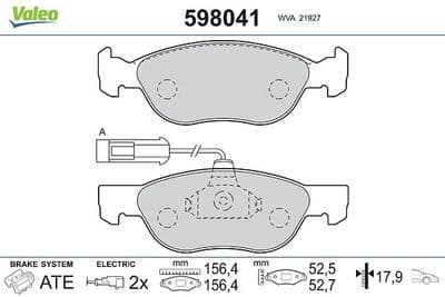 Juego de balatas de freno VALEO 598041
