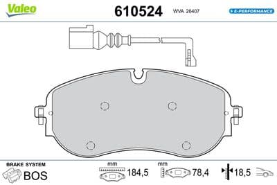 Juego de balatas de freno VALEO 610524