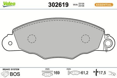 Juego de balatas de freno VALEO 302619