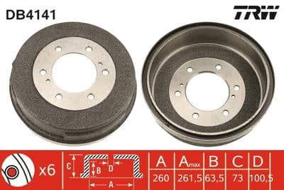 Tambor de freno TRW DB4141