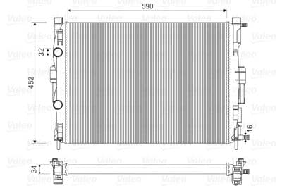 Radiador, refrigeración del motor VALEO 732946