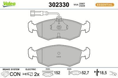 Juego de balatas de freno VALEO 302330