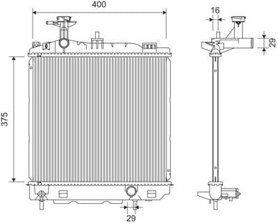 Radiador, refrigeración del motor VALEO 701367