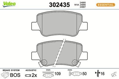 Juego de balatas de freno VALEO 302435