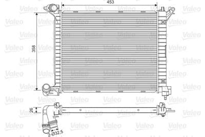 Radiador, refrigeración del motor VALEO 734329