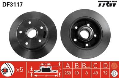 Disco de freno TRW DF3117