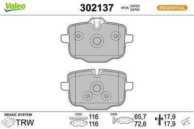 Juego de balatas de freno VALEO 302137