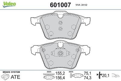 Juego de balatas de freno VALEO 601007