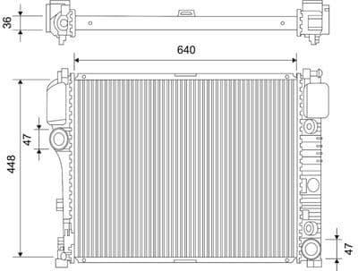 Radiador, refrigeración del motor VALEO 701107