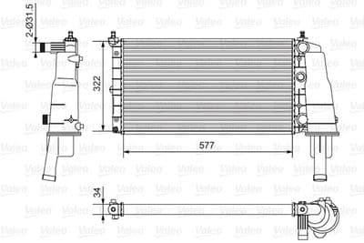 Radiador, refrigeración del motor VALEO 734236