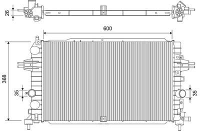 Radiador, refrigeración del motor VALEO 701533