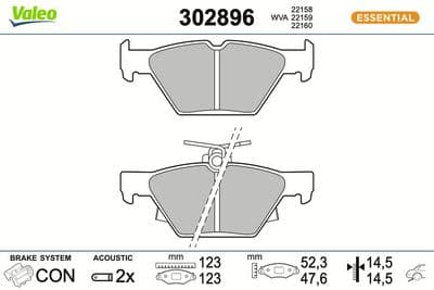 Juego de balatas de freno VALEO 302896