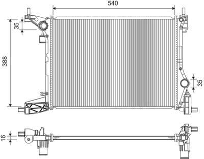 Radiador, refrigeración del motor VALEO 701435