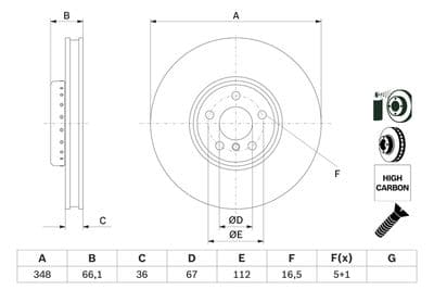 Disco de freno BOSCH 0 986 479 F59