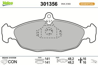 Juego de balatas de freno VALEO 301356