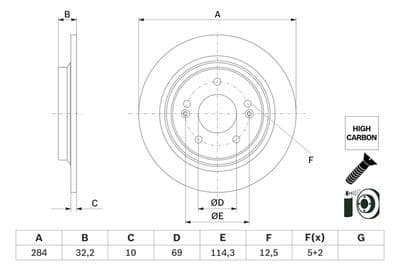 Disco de freno BOSCH 0 986 479 G77