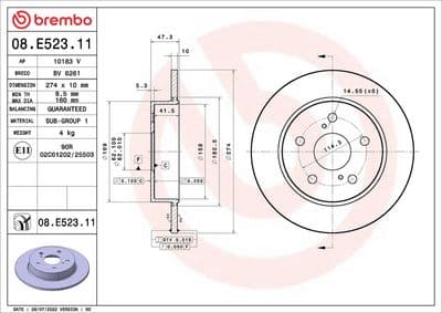 Disco de freno BREMBO 08.E523.11