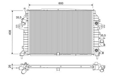 Radiador, refrigeración del motor VALEO 701202