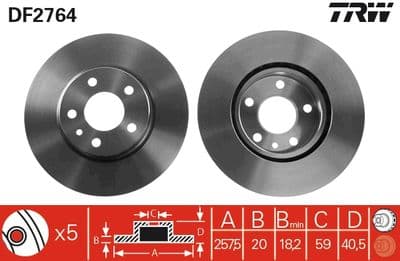 Disco de freno TRW DF2764