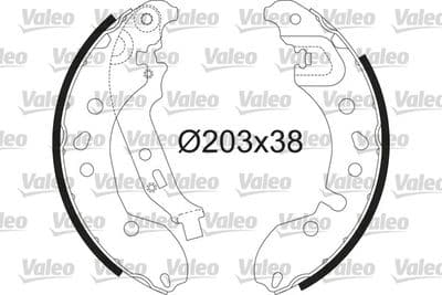 Juego de zapatas de frenos VALEO 564209