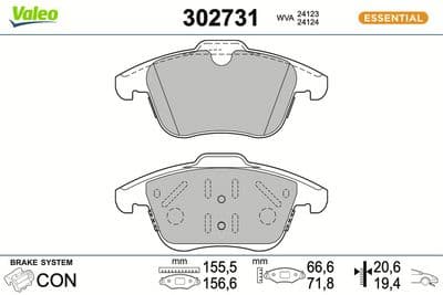 Juego de balatas de freno VALEO 302731