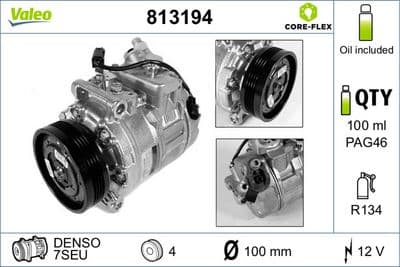 Compresor, aire acondicionado VALEO 813194