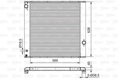Radiador, refrigeración del motor VALEO 701547