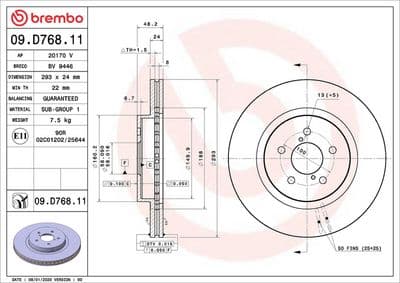 Disco de freno BREMBO 09.D768.11
