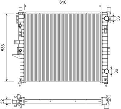 Radiador, refrigeración del motor VALEO 701411