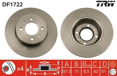 Disco de freno TRW DF1722