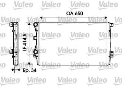 Radiador, refrigeración del motor VALEO 732872