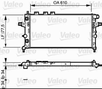 Radiador, refrigeración del motor VALEO 732548