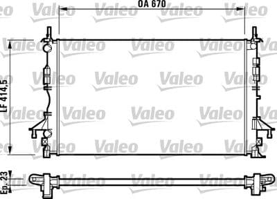 Radiador, refrigeración del motor VALEO 732827