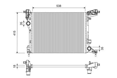 Radiador, refrigeración del motor VALEO 701255
