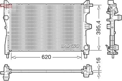 Radiador, refrigeración del motor DENSO DRM09177
