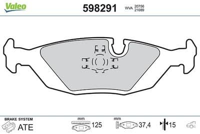 Juego de balatas de freno VALEO 598291
