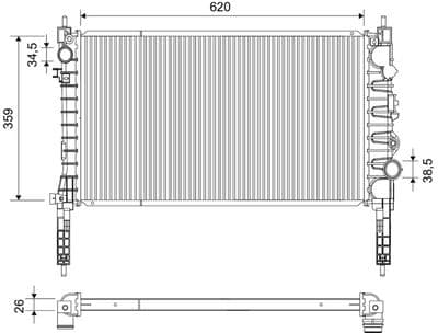 Radiador, refrigeración del motor VALEO 701769