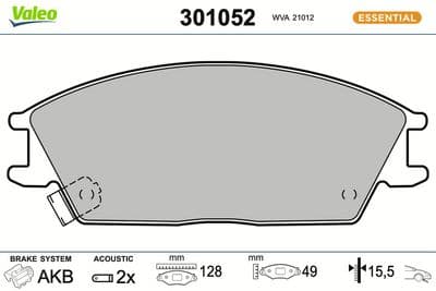 Juego de balatas de freno VALEO 301052