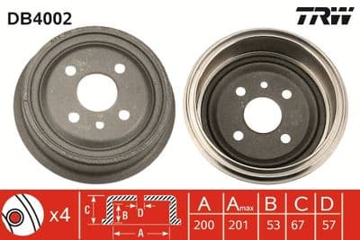 Tambor de freno TRW DB4002