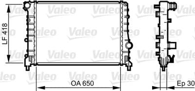 Radiador, refrigeración del motor VALEO 734283