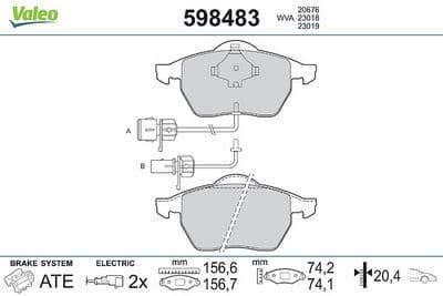 Juego de balatas de freno VALEO 598483