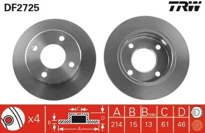 Disco de freno TRW DF2725