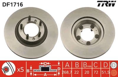 Disco de freno TRW DF1716