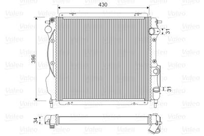 Radiador, refrigeración del motor VALEO 730182