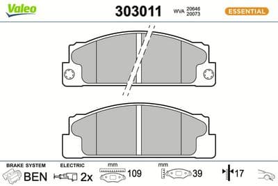 Juego de balatas de freno VALEO 303011