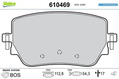 Juego de balatas de freno VALEO 610469