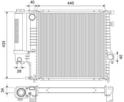 Radiador, refrigeración del motor VALEO 701833
