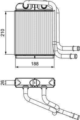 Radiador de calefacción, calefacción interior VALEO 811524