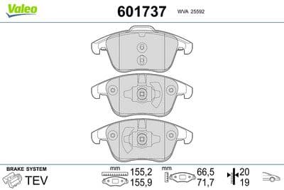Juego de balatas de freno VALEO 601737